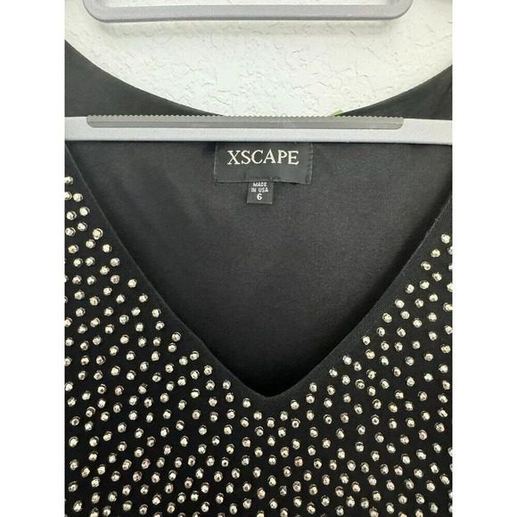 Xscape Womens Mirror Ball Sequined Evening Cocktail And Party Dress Gown Size 6 - Picture 4 of 10